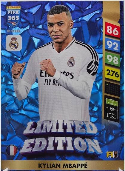 PANINI FIFA 365 2025 Kylian Mbappe Real Madrid CF Limited Card