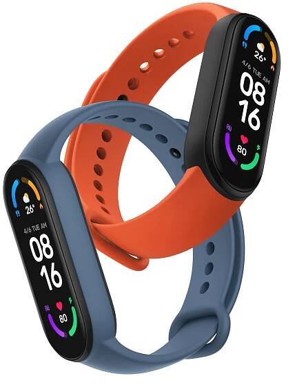 xiaomi mi band 6 press render orange blue strap bands