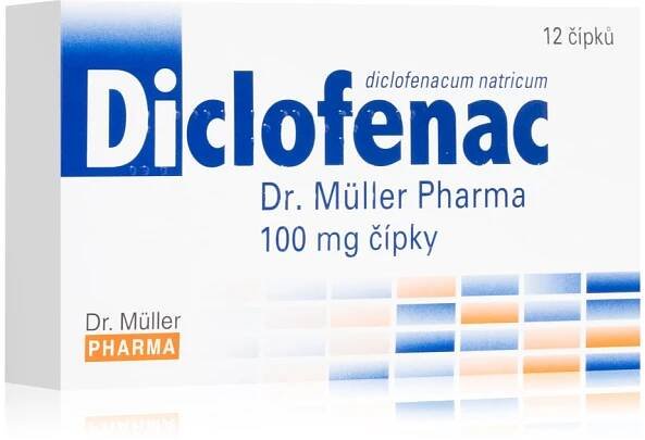 Dr. Müller Dr. Müller Pharma Diclofenac 100mg čípky ke snížení horečky a tlumení bolesti
