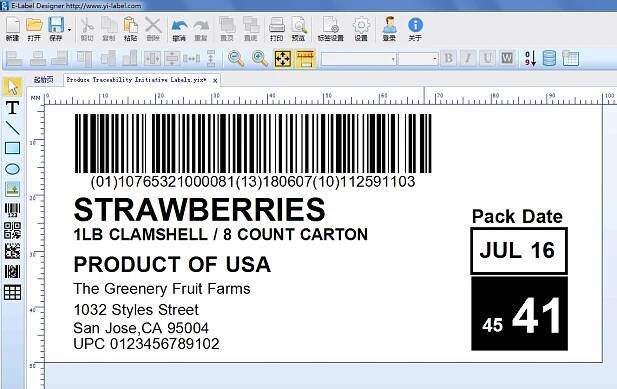 PTI label template – E-Label Designer Software