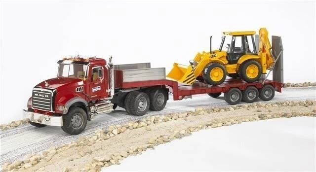 Bruder 2813 MACK GRANIT návěs a bagr JCB 4CX