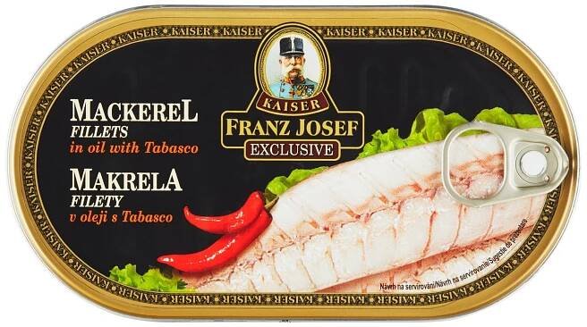 Franz Josef Kaiser Exclusive Makrela filety v oleji s tabasco 170g
