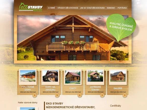 Ecostavby, webové stránky s redakčním systémem na míru | ArtWeby