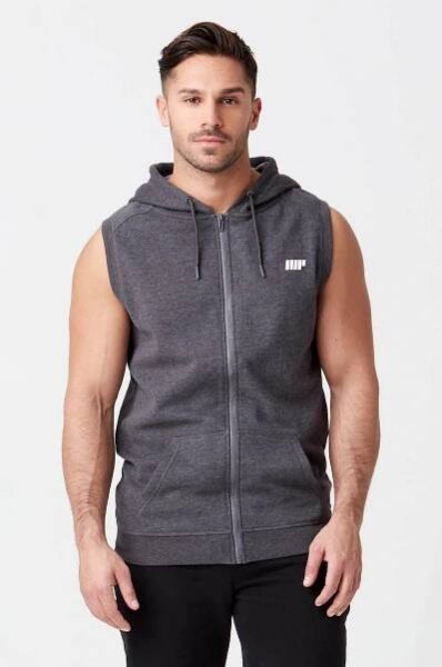 MyProtein Tru-Fit pánská sportovní mikina bez rukávů - grafitová