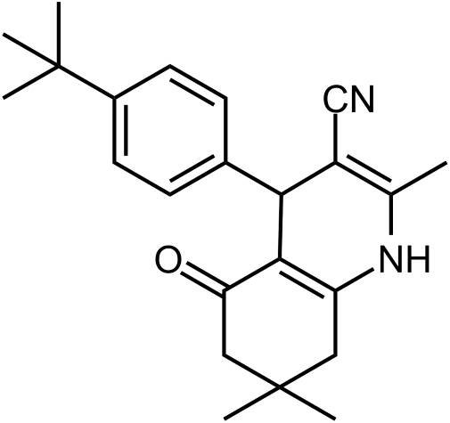 Structure of 4-(4-(tert-Butyl)phenyl)-2,7,7-trimethyl-5-oxo-1,4,5,6,7,8-hexahydroquinoline-3-carbonitrile