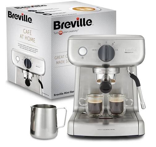 BREVILLE Barista Mini Kávovar 15 Bar 2L Nerezová Ocel