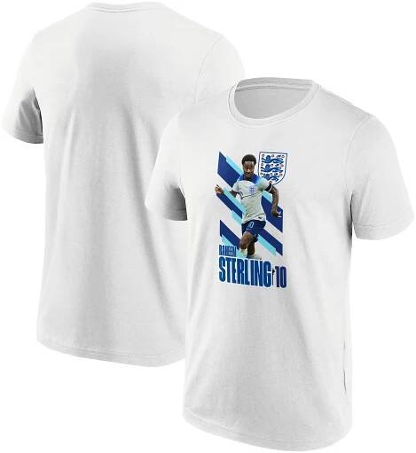 England FA Sterling No 10 Name & Number Graphic T-Shirt - White - Unisex
