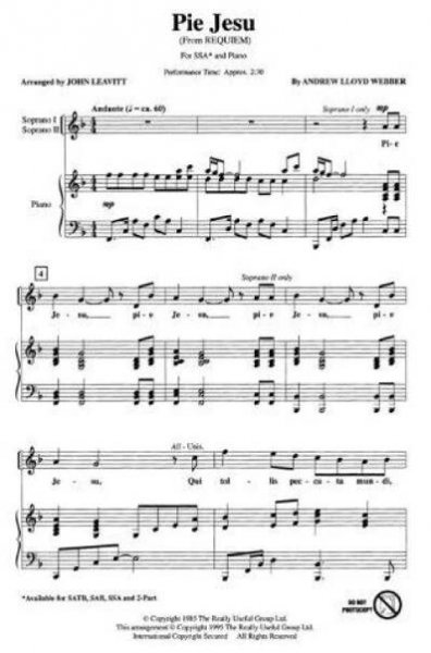 Andrew Lloyd Webber: Pie Jesu (Requiem) - arr. Leavitt (SSA) (noty pro sborový zpěv) - SADA 5 ks