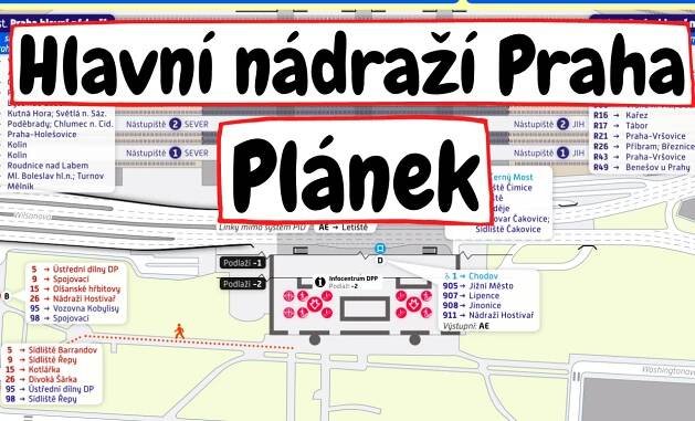 Hlavní nádraží Praha: Plánek & Mapa (ČD)