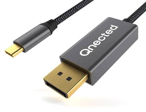 Qnected® USB-C naar DisplayPort kabel 1 meter vooraanzicht