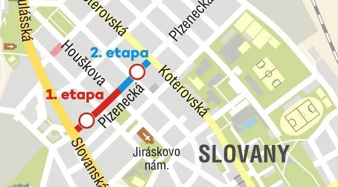 Plzeneckou ulici čeká ve dvou etapách kompletní rekonstrukce