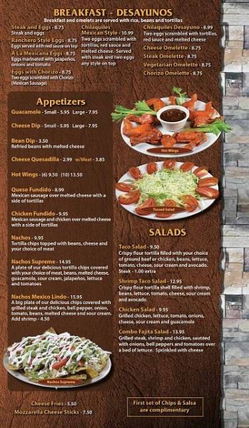 Authentic Mexican Food & Drinks | Mexico Lindo Bar and Grill | Portage, Knox, IN | Menu Selections 