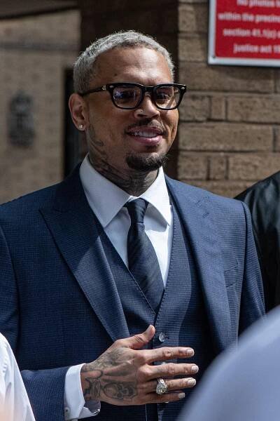 Chris Brown departs Southwark Crown Court.