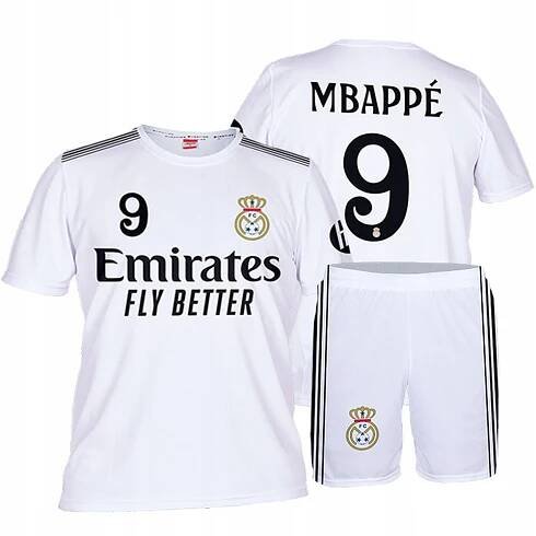 MBAPPE Real Madrid FOTBALOVÝ KOSTÝM Komplet FANOUŠEK TRIČKO + KRAŤASY 110