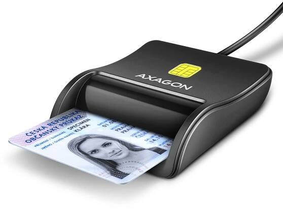 AXAGON CRE-SM3SD Smart card / ID card & SD/microSD/SIM card FlatReader, USB-A 1.3m cable