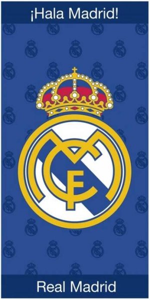 PLÁŽOVÝ RUČNÍK REAL MADRID 70 x 140 VELKÝ MODRÝ BAVLNĚNÝ