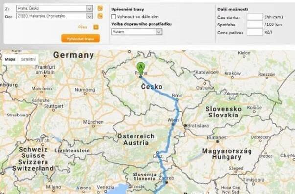 ▷ Routeplanner Škoda – Plánovač tras • Mapy a trasy