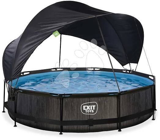 Kruhové bazény - Bazén se stříškou a filtrací Black Wood pool Exit Toys - 1