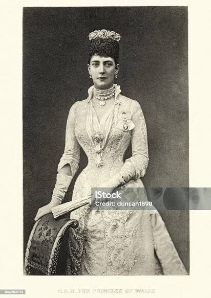 Alexandra Dánská, jako princezna z Walesu - Bez autorských poplatků Alexandra of Denmark - Queen - Born 1844 Stock fotka