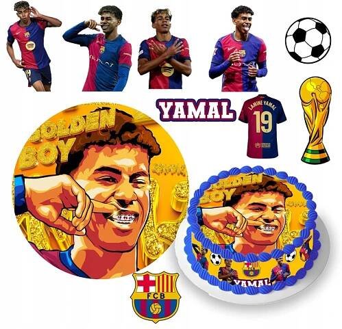 MEGA SADA OPLATEK NA DORT LAMINE YAMAL FC BARCELONA + JMÉNO POSTAVY 24