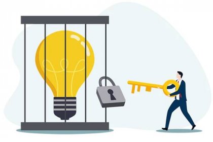 Sales rep using key to unlock ideas