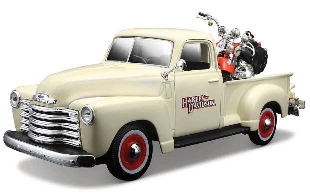 Maisto Harley-Davidson Custom - Chevrolet 3100 Pickup 1950, FLSTS Heritage Springer 2001 1:24