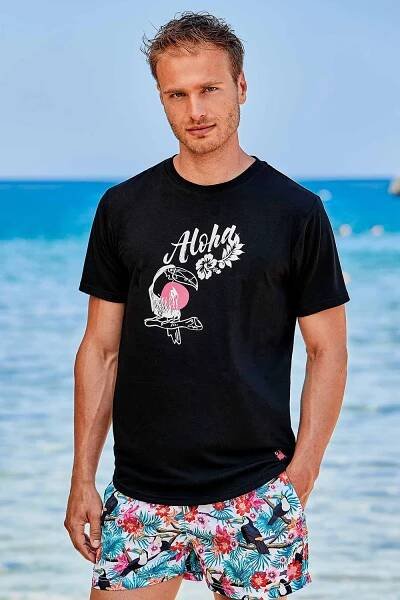 Černé tričko David 52 Hawaii