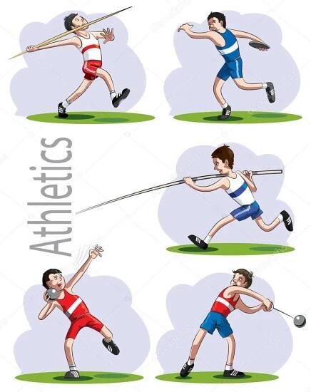 Stáhnout - Sportovci v atletice — Ilustrace