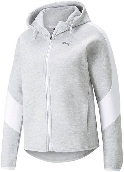 PUMA SPORTOVNÍ MIKINA DÁMSKÁ EVOSTRIPE 84707304 velikost XS ŠEDÁ KAPUCE SE ZIPEM