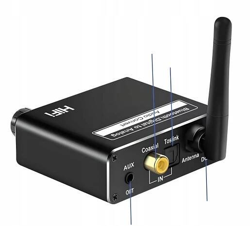 PŘIJÍMAČ VYSÍLAČ BLUETOOTH 5.0 AUDIO PŘEVODNÍK DAC 5.1 BT CINCH AUX USB Hloubka výrobku 6 cm