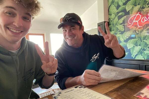 Dean Cain and son Christopher.