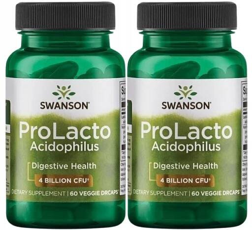 2 x Swanson Prolacto Acidophilus 60kap Mikroglora střev Podpora trávení