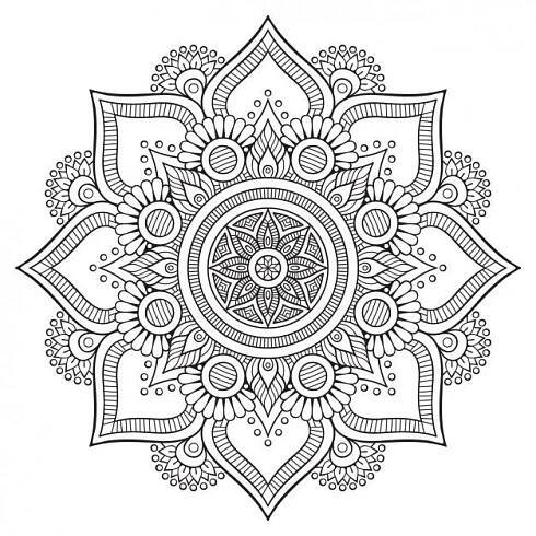 a black and white drawing of a flower with hearts on it's petals in the center
