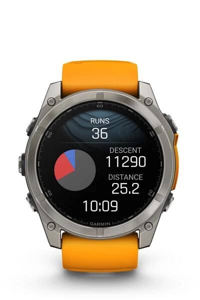 Garmin fenix 8 - 51 mm, AMOLED Sapphire, Titanium, Orange/Graphite silikonový řemínek 010-02905-11