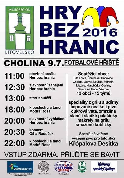Hry bez hranic 2016 v Cholině | Olomoucký kraj