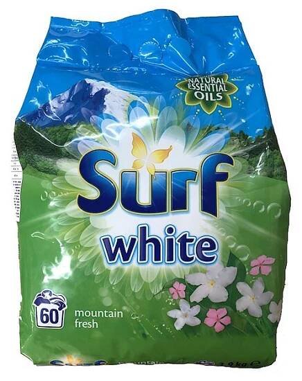 SURF White Mountain Fresh prací prášek na bílé prádlo 60 dávek