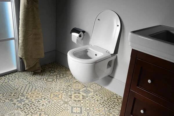 SAPHO - BRILLA CLEANWASH závěsná WC mísa s bidetovou sprškou, Rimless, 36,5x53cm, bílá (100612)