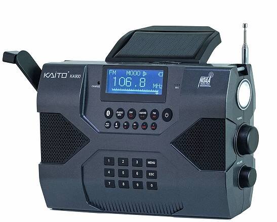 Digitální solární AM/FM/SW NOAA stereo rádio MP3 Bluetooth rekordér atd! Kaito KA900