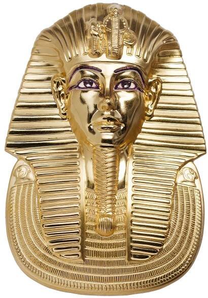 TUTANKHAMUNS MASK Shaped Egyptian Art 3 Oz Silver Coin 20$ Palau 2018