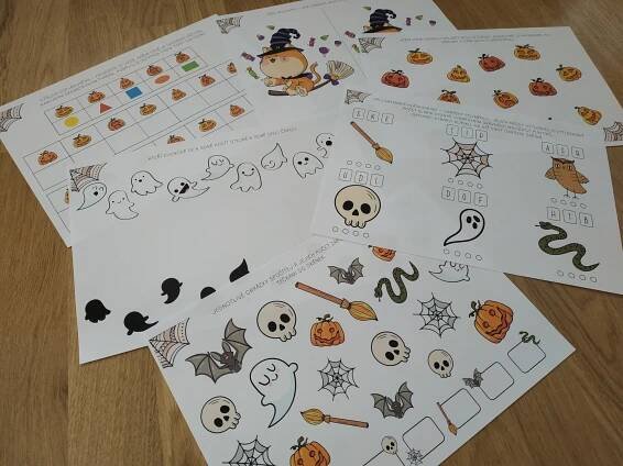 Pracovní list vícebarevný Halloweenské hraní (PDF)