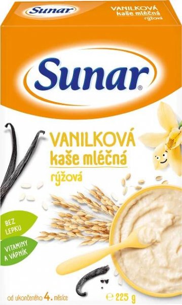 Sunar vanilková kaša mliečna ryžová 225 g