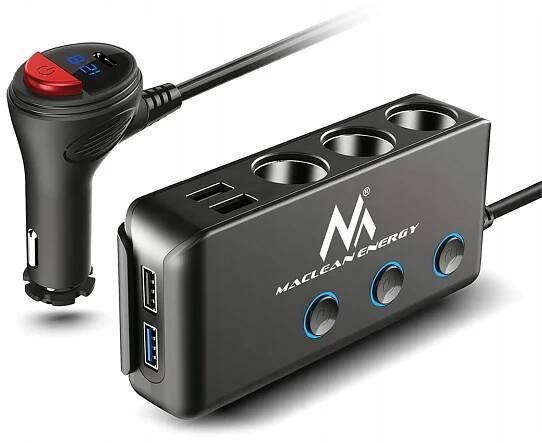Rozbočovač zapalovače 3xgn 4xUSB 1xtPD 18W voltmetr