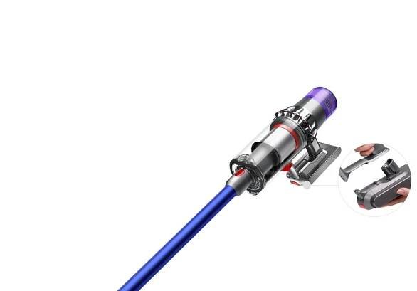 Image of V11 vacuum cleaner having the click-in battery removed.