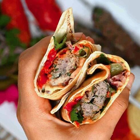 Pita wrap with kofta