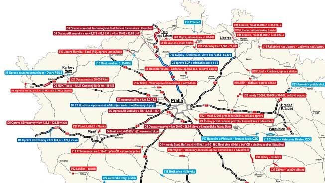 Mapa nejvýznamnějších letních omezení