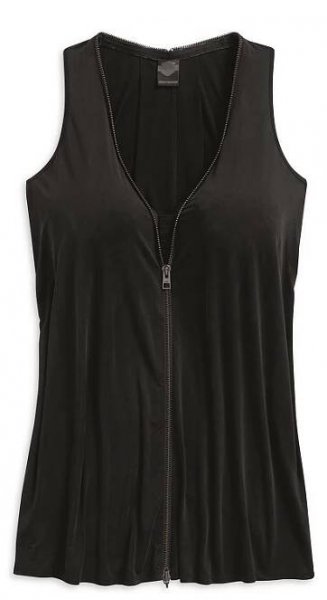 Women's Black Zipper Accent Tank Dress
