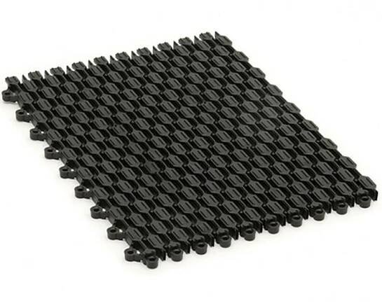 Černá plastová čistící vstupní rohož (dlaždice) Helix Z1 - délka 22,9 cm, šířka 30,5 cm a - Venkovní rohože : ARBO.cz