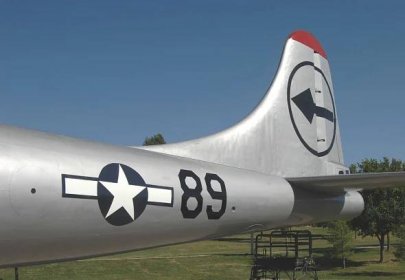 Tail section of the B-29 Superfortress "The Great Artiste" restored and on display at Whiteman AFB