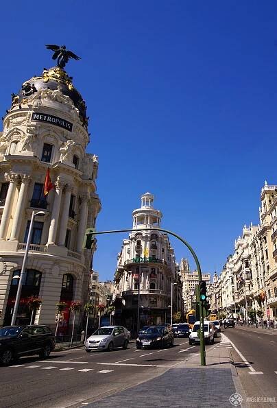 The Calle De Alcalcá in Madrid spain, where lots of important landmarks can be found