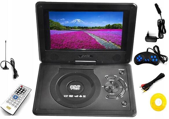 DVD CD PŘEHRÁVAČ 9 palců USB SD MP3 KONZOLA TV do AUTA DOMU HRY JOYSTICK